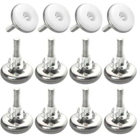 12 Pièces M6 Pied de Meuble Reglable Pieds de Nivellement pour Chaise de Table Pieds de Meubles à visser (28×38cm)