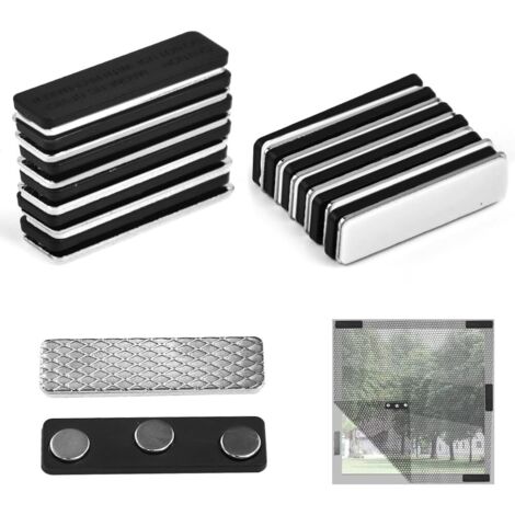 12 Pieces Magnets for Window Screens Window Screen Clips Magnetic Window Clips Strong Magnet Self-Adhesive Screen Fixing Clips, No Drilling or Tightening Required