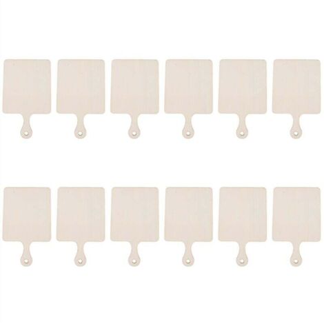 12 PièCes Mini Planches à DéCouper en Bois Vierges avec PoignéE Petite Planche Bricolage Maison Cuisine Cuisson LéGumes DéCor A