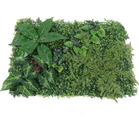 12 pièces Mur de Plantes artificielles, Panneau de haie de buis Artificiel, clôture de Feuilles de Lierre de Verdure, Faux écran de Feuilles Jardin extérieur intérieur 60  40 cm