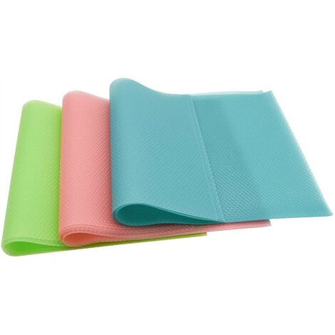 KARTOKNER 12 Pieces of Fashionable Anti-dirt, Mildew-proof and Moisture-proof Refrigerator Mats, Preservation Refrigerator Mats, Kitchen Coasters (4 Green, 4 Pink, 4 Blue)