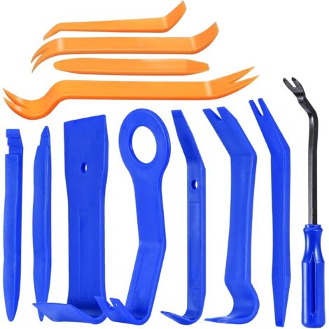 12 Pièces Outils Mécaniques Automobile – Set d'Outils de Démontage Garniture, Outils de Prise en Plastique pour Réparation Automobile, Kit de Dépannage Intérieur et Dépose de Tableau de Bord