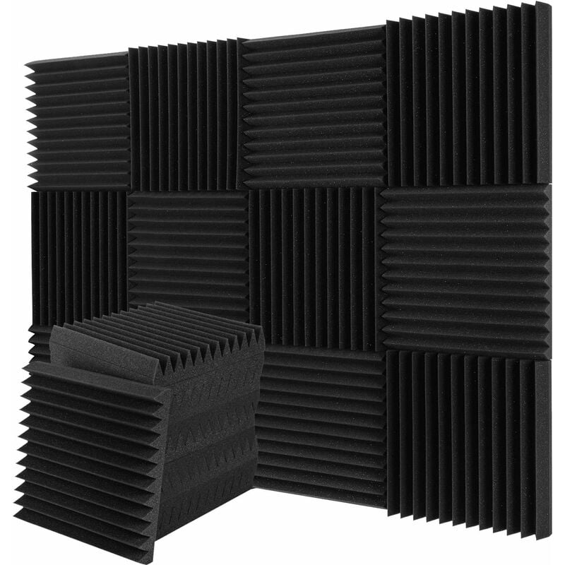 12 pièces Panneaux de Mousse Acoustique, Panneau Absorbant Acoustique Bouclier Acoustique Mousse anti bruit pour studio d'enregistrement 30 x 30 x 5