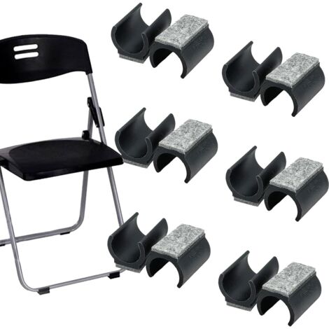 12 Pièces Patin Chaise, Patins en Feutre pour Meubles Coussinets de Chaise en Plastique avec Feutre Protection de Sol en Forme de U Antidérapant et Antibruit pour Chaise en Porte-à-Faux