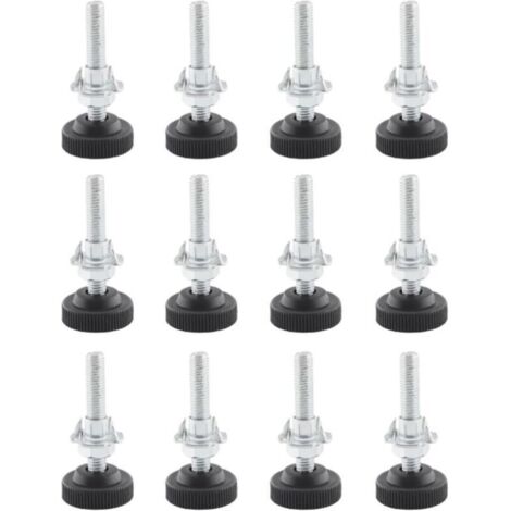12 Pièces Pied Reglable pour Meuble. M8 X 50 mm Pied Reglable. Inoxydable Pied Reglable Meuble avec Contre-écrou. Écrou à Griffes et Foret à Métal M10