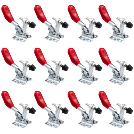 12 pièces pince bascule réglable 201A horizontale rouge antidérapante dégagement rapide