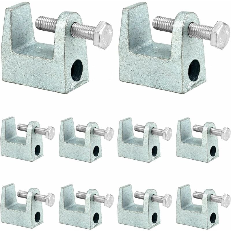 12 pièces Pince de poutre, acier galvanisé, pour la construction de ponts, la construction de bâtiments,M8 (8mm)