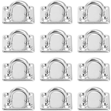 12 Pièces Platine Oeil INOX M5 Platine Ancrage INOX 304 Crochet Oeillet Plaque a Oeillet Carré Crochets de Plafond Support Anneau Mural pour Accrocher des Objets Crochets de Fixation