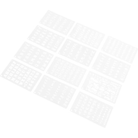 12 Pièces Pochoirs Réutilisables Lettres Chiffres pour Peinture sur