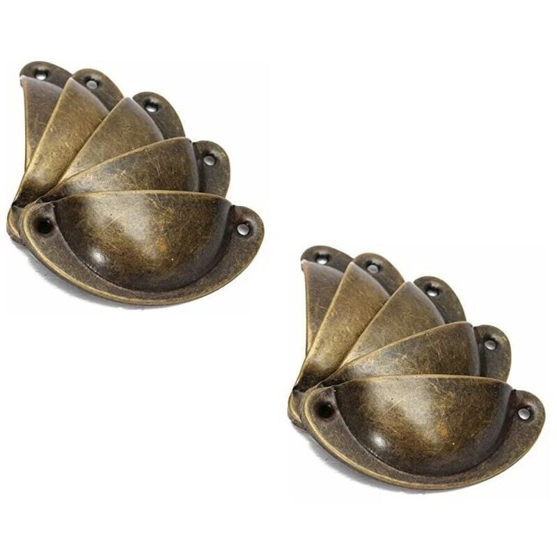 10 pièces poignée de coquille Vintage commode meubles de cuisine en fer courbé poignée de porte d'armoire Vintage 8.2 cm x 3.5 cm laiton Antique