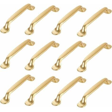 12 Pièces Poignée Meuble Doré Poignee de Meuble Cuisine Doré Poignées de Placard Tiroir Poignées de Placard Tiroir Chambre Doré Cuisine Armoire Porte Poignées Meubles de Cuisine avec Vis--