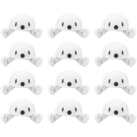 12 Pièces Protège-Coins Bébé Animaux en Silicone Souple Adhésif - Chien Mignon Blanc Pur pour Table