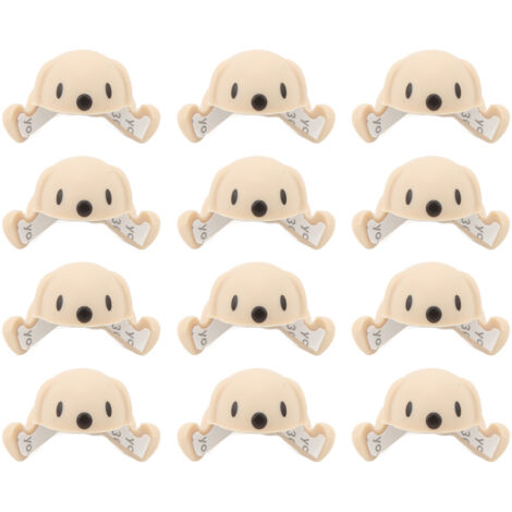 12 Pièces Protège-Coins Bébé Animaux Souples en Silicone Autocollants, Chiens Mignons, Abricot