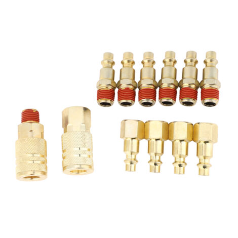 12 Pièces Raccords Rapides Pneumatiques Laiton NPT 1/4 Pouce pour Connexion Instantanée