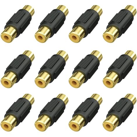 12 pieces RCA socket, adapter, RCA socket to RCA socket, for speakers, RCA cable, phono, amplifier