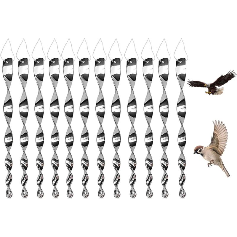 Sunxury - 12 Pièces Répulsif Oiseaux,Répulsifs Oiseaux Reflechissants,360 Degrés Repulsif Oiseaux, Spirale Réfléchissante,Éloignez Les Oiseaux De Vos