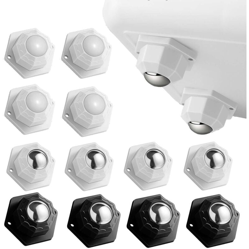 12 Pièces Roulettes pour Meubles, Petite Roulettes pour Meubles Charge 200kg, Roulettes Pivotantes Autocollantes, Roulette Charge Lourde pour Meubles