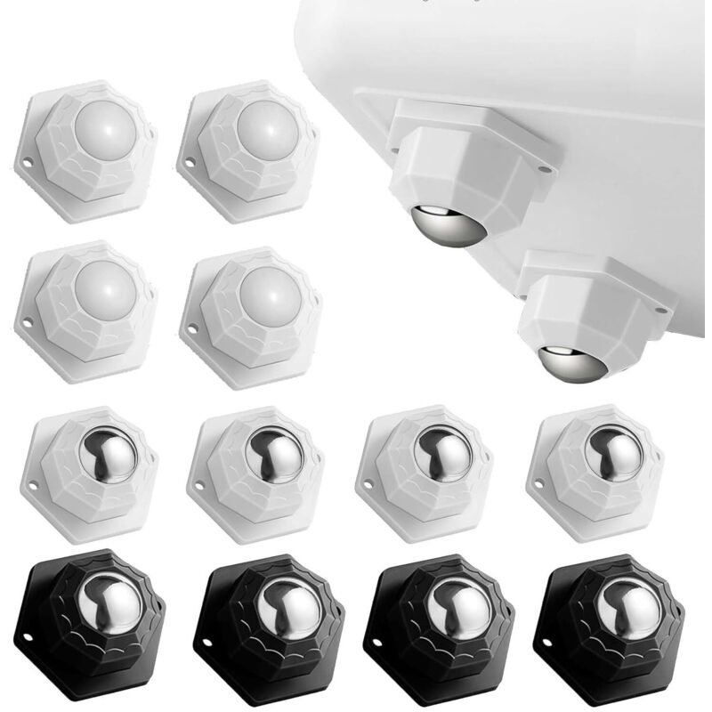 12 Pièces Roulettes pour Meubles, Petite Roulettes pour Meubles Charge 200kg, Roulettes Pivotantes Autocollantes, Roulette Charge Lourde pour Meubles