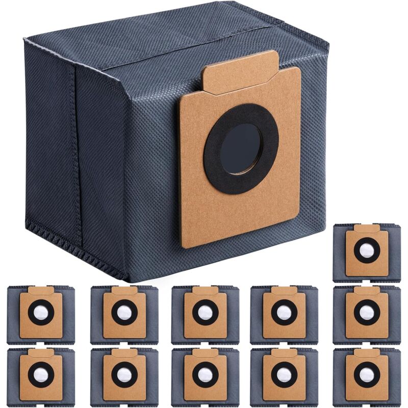 12 Pièces Sacs d'aspirateur Compatibles avec Eufy X10 Pro, X8 Pro SES Base Nettoyante, Remplacement Sacs di Aspirateur