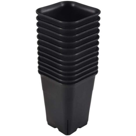 12 PièCes SéRies-Pack Pot de Plantes Succulentes en Plastique Carré Noir pour Fleurs Cactus, Etc., PéPinièRe
