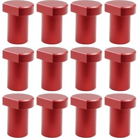 12 Pièces Serrage de Table à Bois, Butées d'Établi pour Trou de Chien de 20mm, en Alliage d'Aluminium, Bench Dogs pour le Travail du Bois T-Track