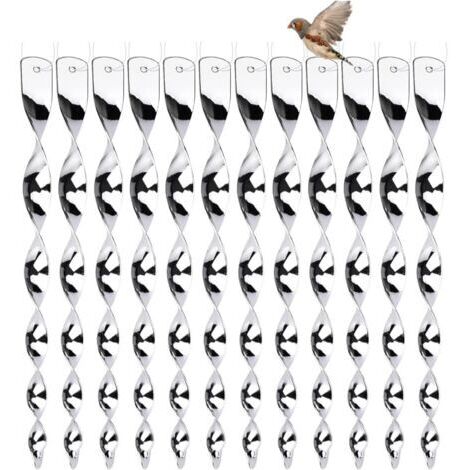 12 Pièces Spirales Réfléchissantes 30cm Répulsif Oiseaux 360° - Effaroucheur Oiseaux Universel pour Jardin, Terrasse, Balcon - Protection Anti-Oiseaux Écologique et Durable