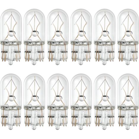 12 Pièces T10 Ampoule Halogène Sans Capuchon  Lampes Chaudes de Voiture Tourner cté Plaque d'immatriculation Lumière Inverse Ampoule intérieur Lampe DC 12V