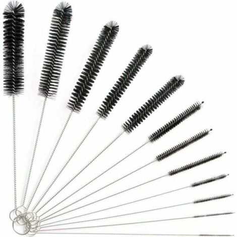 12 pièces Tube Brosse de Nettoyage Versail - Goupillon Nettoyage - Brosse de Nettoyage Tube pour Bouteille en Verre Bébé Biberon Bouilloire Clavier - Tuyau Brosses de Nettoyage - Brosse de Nettoyage