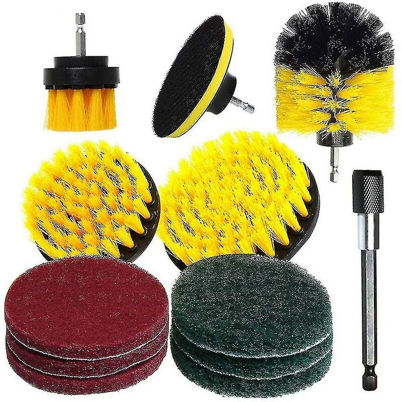 12 pièces/ensemble perceuse électrique brosse tampons de gommage coulis perceuses électriques épurateur--
