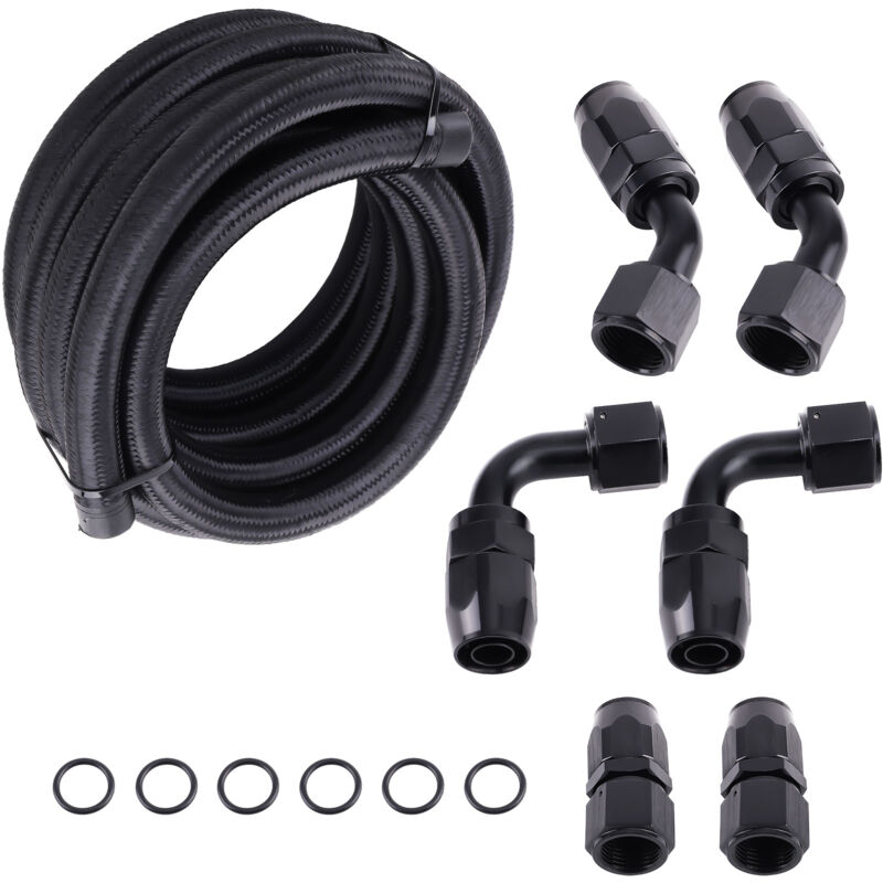 Maxpeedingrods - 12 Pieds Tuyau D'huile Universel AN10 -10AN Tressé Carburant Ligne Trousse