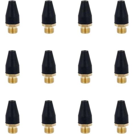 12 piezas de herramientas neumáticas de goma de aleación negra para boquilla de aire, punta de goma de aleación para pistola de soplado, accesorios para herramientas neumáticas, herramienta de soplado