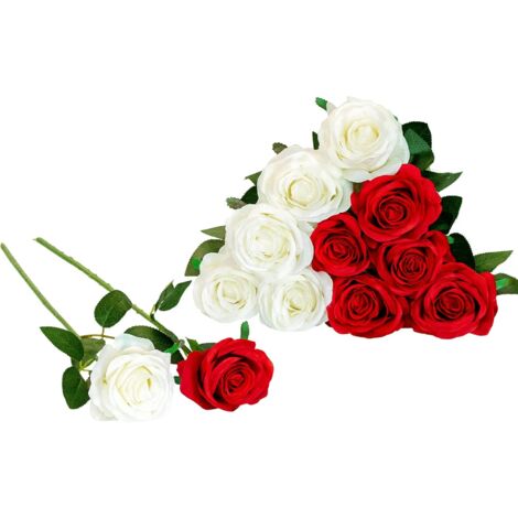 Ramo de flores secas de rosas naturales, ramo de flores secas, flores  eternas para decoración de boda, hogar, bricolaje, 1 ramo de 10 tallos,  naranja