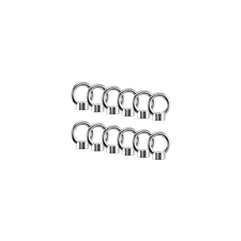 12 piezas de tuerca anular M6, tornillo de ojo de acero inoxidable 304, perno de ojo, tuerca de ojo, tornillo de ojo, tuerca de ojo, tuerca de ojo de
