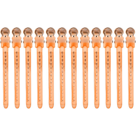 12 pinces à cheveux bec de canard, grande ouverture, force de serrage puissante, pratique et durable pour coiffure, couleur or rose