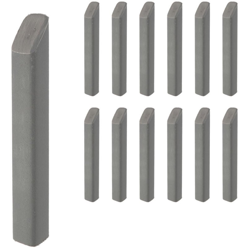 12 piquets gris - longueur 25cm - Pour bordurette de jardin Semi rigide grise OXEO