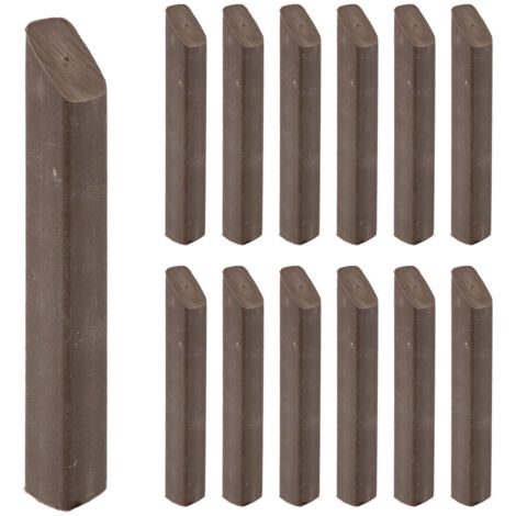12 piquets marron - longueur 25cm - Pour bordurette de jardin Semi rigide marron OXEO