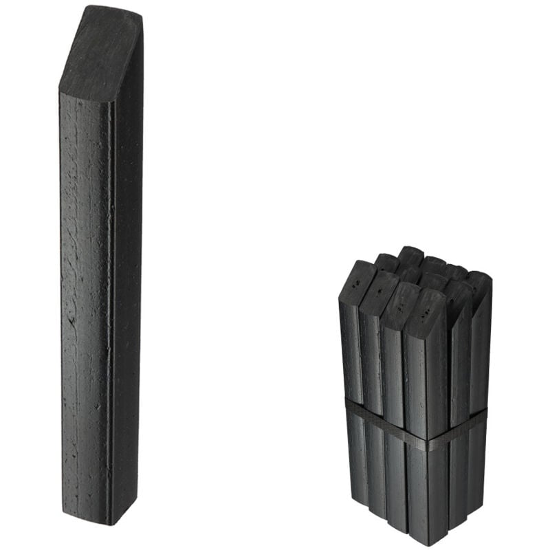 Oxeo - 12 piquets noirs - longueur 25cm - Pour bordurette de jardin Semi rigide noire