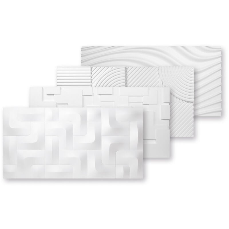 Marbet Design - 3D Panneaux muraux en polystyrène expansé Panneaux blancs 96x48x3cm Revêtement mural: PD-2, 1 panneau / 0.46 m²