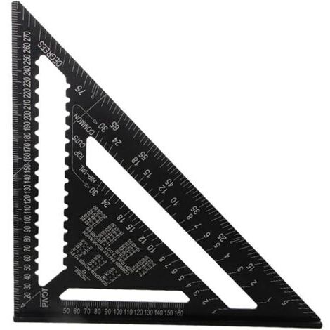 12 pouces métrique Equerre Menuisier，haute précision mesure outillage, Équerres de Charpentier,Aluminium Regle Multifonctionnels,Outils de Traçage pour charpentier, couvreur, ingénieur,Bricolage Outil