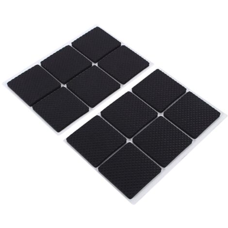 12 protectores de suelo antideslizantes de goma negra para muebles, mesas, sillas y sofás