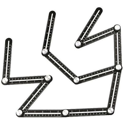 12 Regla plegable Azulejo Localizador de agujeros Herramienta ajustable Vidrio de mampostería Regla de medición de ángulo fijo Herramientas de plantilla angular universal Crjjkoy
