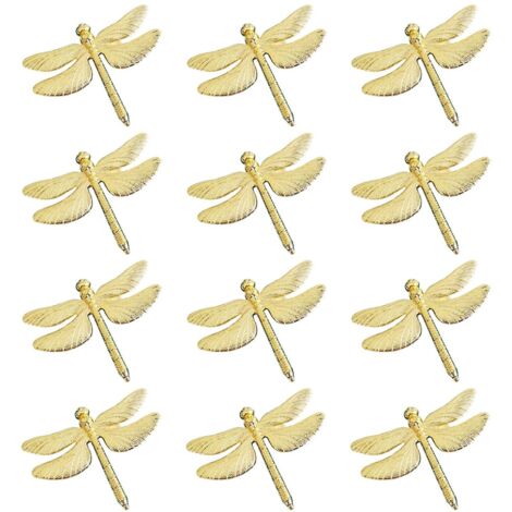 12 ronds de serviette libellule dorés à faire soi-même pour hôtel, mariage, banquet, décoration de table, boucle de serviette en métal Christ