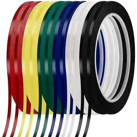 12 rouleaux de ruban adhésif pour tableau blanc de 3 mm (1/8 pouce), ruban à rayures fines, ruban adhésif pour tableau blanc effaçable à sec, marquage graphique quadrillé.