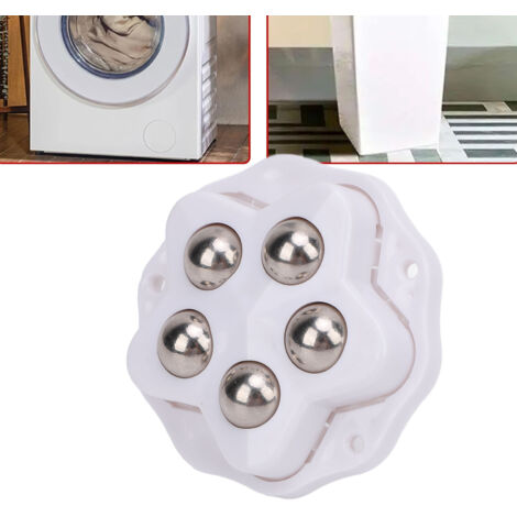 [12 Roulettes de Meubles avec Patins Anti-Glissement] Roulettes Adhésives avec Rotation 360° Supportant 260 lbs pour Bibliothèques Électroménagers ABS Blanc 4.9x4.9cm