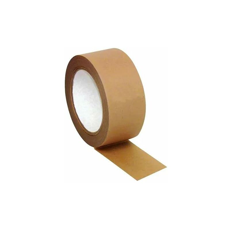 Aougo - 12 Ecological Biodegradable Kraft Paper Adhesive Tape with adhesive paper backing 50 mm x 50 meters plastic-free kraft adhesive making this