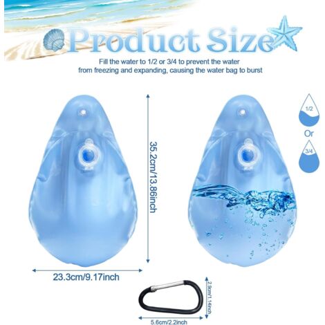 12 sacchi d'acqua resistenti per coperture per piscine, sacchi appesi per coperture per piscine in PVC spesso e impermeabile, sacchi di riempimento riutilizzabili, per coperture per piscine fuori terr