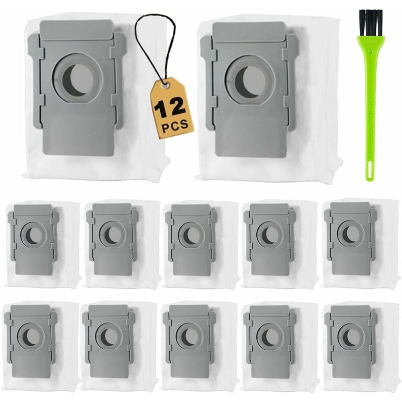 12 Sacs d'aspirateur de Rechange pour iRobot, Sacs à poussière pour Roomba i7, i7+, i8, i8+, i3, i3+, i4, i4+, i6, i6+, j7, j7+, s9, s9+ Aspirateur