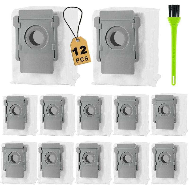 12 Sacs d'aspirateur de Rechange pour iRobot, Sacs à poussière pour Roomba i7, i7+, i8, i8+, i3, i3+, i4, i4+, i6, i6+, j7, j7+, s9, s9+ Aspirateur