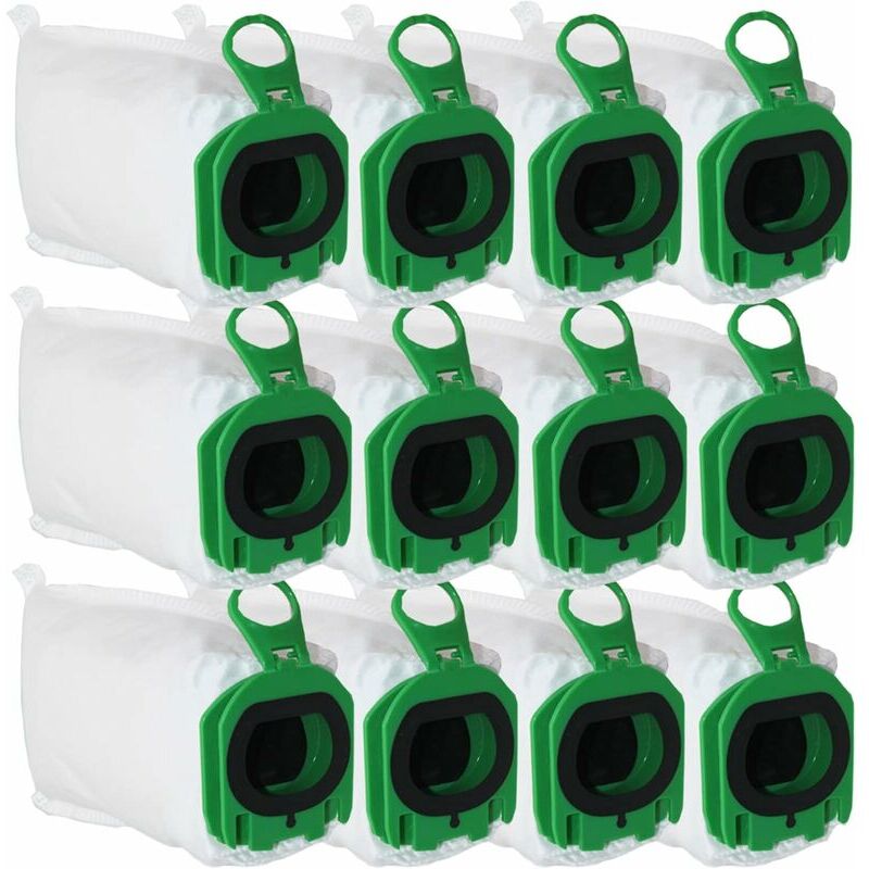 12 Sacs d'Aspirateur pour Vorwerk Kobold VB100 vb 100, Sac à Poussière de Rechange pour Vorwerk Kobold FP100 fp 100 Aspirateur H201