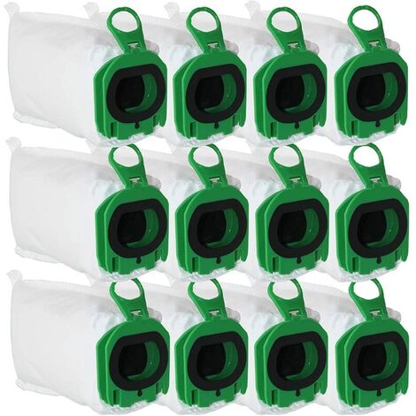 12 Sacs d'Aspirateur pour Vorwerk Kobold VB100 VB 100, Sac À Poussière de Rechange pour Vorwerk Kobold FP100 FP 100 Aspirateur H201